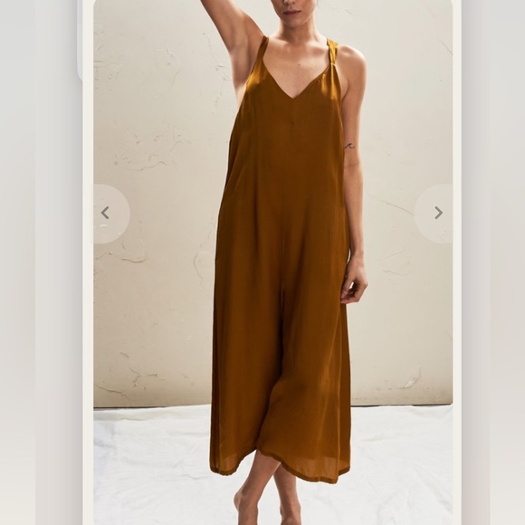 The Great Eros® Silk Odna Tie-Back Jumpsuit Brass color NWOT - Picture 3 of 5